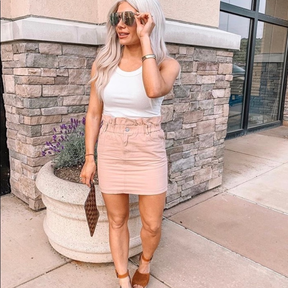 Blush Denim skirt
